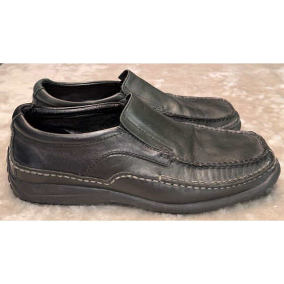 Skechers Collection Black Leather Slip On Square Toe Loafers Mens Size 8.5 Y2K main image 8